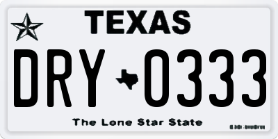 TX license plate DRY0333