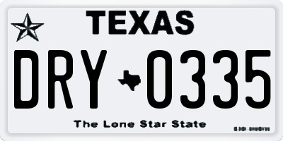 TX license plate DRY0335
