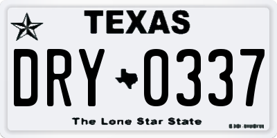 TX license plate DRY0337