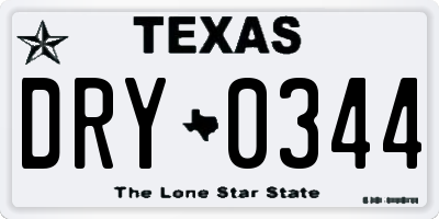 TX license plate DRY0344