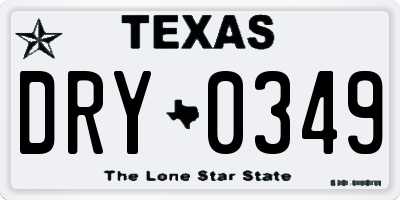 TX license plate DRY0349