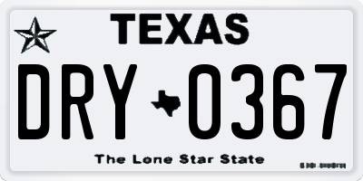 TX license plate DRY0367