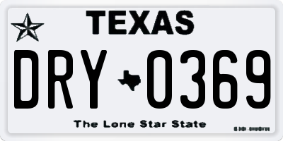 TX license plate DRY0369