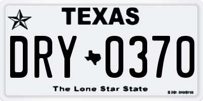 TX license plate DRY0370