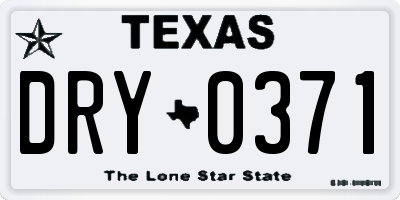 TX license plate DRY0371