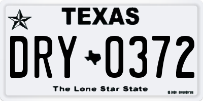 TX license plate DRY0372