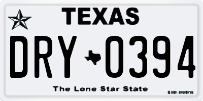 TX license plate DRY0394