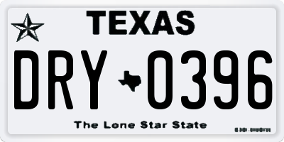 TX license plate DRY0396