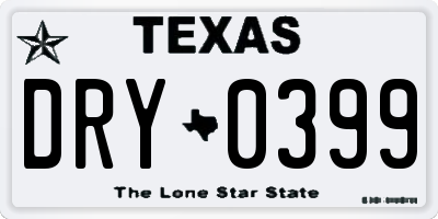 TX license plate DRY0399