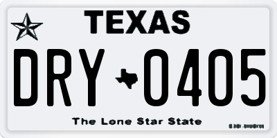 TX license plate DRY0405