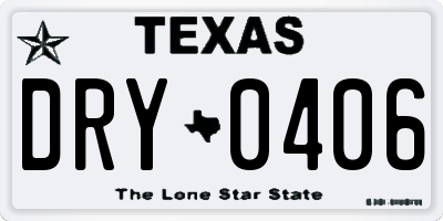 TX license plate DRY0406