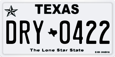 TX license plate DRY0422
