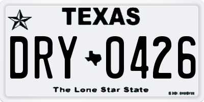 TX license plate DRY0426