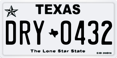 TX license plate DRY0432