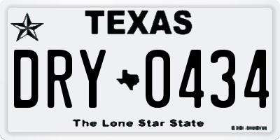 TX license plate DRY0434