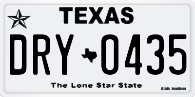 TX license plate DRY0435