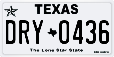 TX license plate DRY0436