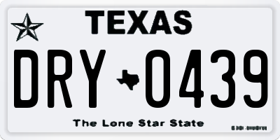 TX license plate DRY0439