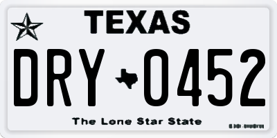 TX license plate DRY0452
