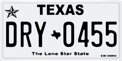 TX license plate DRY0455