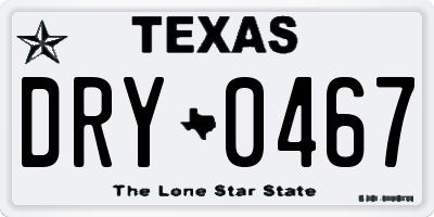 TX license plate DRY0467