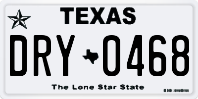 TX license plate DRY0468