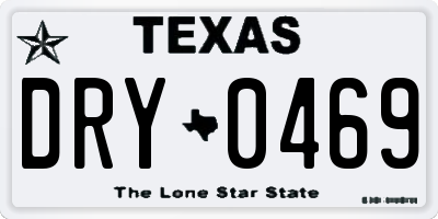 TX license plate DRY0469