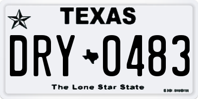 TX license plate DRY0483