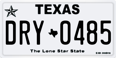 TX license plate DRY0485