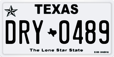 TX license plate DRY0489