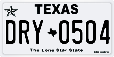 TX license plate DRY0504