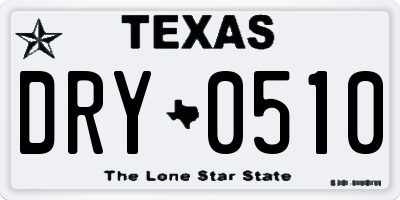 TX license plate DRY0510