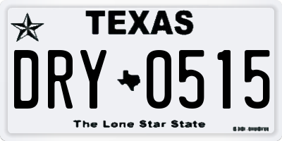 TX license plate DRY0515
