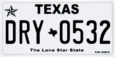 TX license plate DRY0532