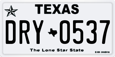 TX license plate DRY0537