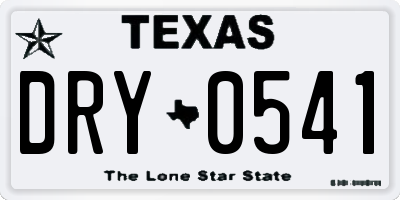 TX license plate DRY0541