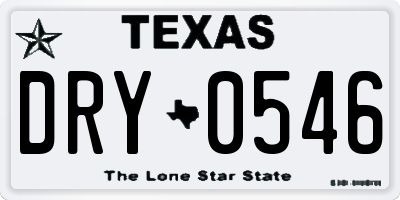 TX license plate DRY0546