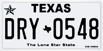 TX license plate DRY0548