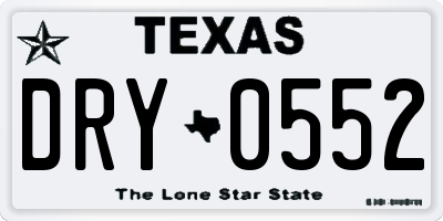 TX license plate DRY0552
