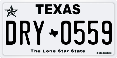 TX license plate DRY0559