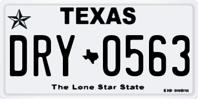 TX license plate DRY0563