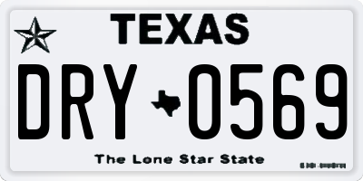 TX license plate DRY0569