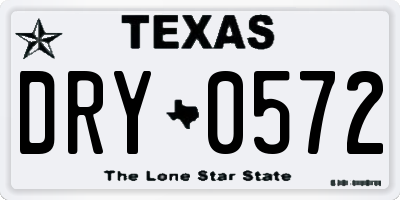 TX license plate DRY0572