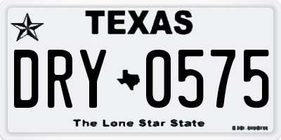 TX license plate DRY0575