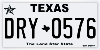 TX license plate DRY0576