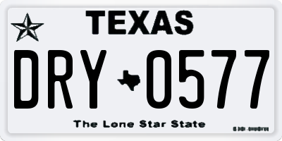 TX license plate DRY0577