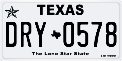 TX license plate DRY0578