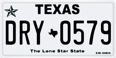 TX license plate DRY0579