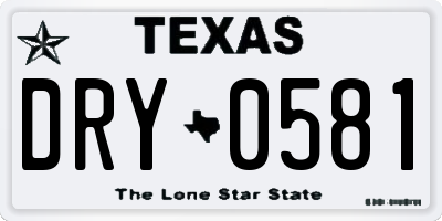 TX license plate DRY0581