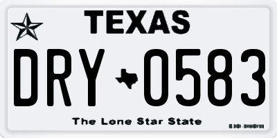 TX license plate DRY0583